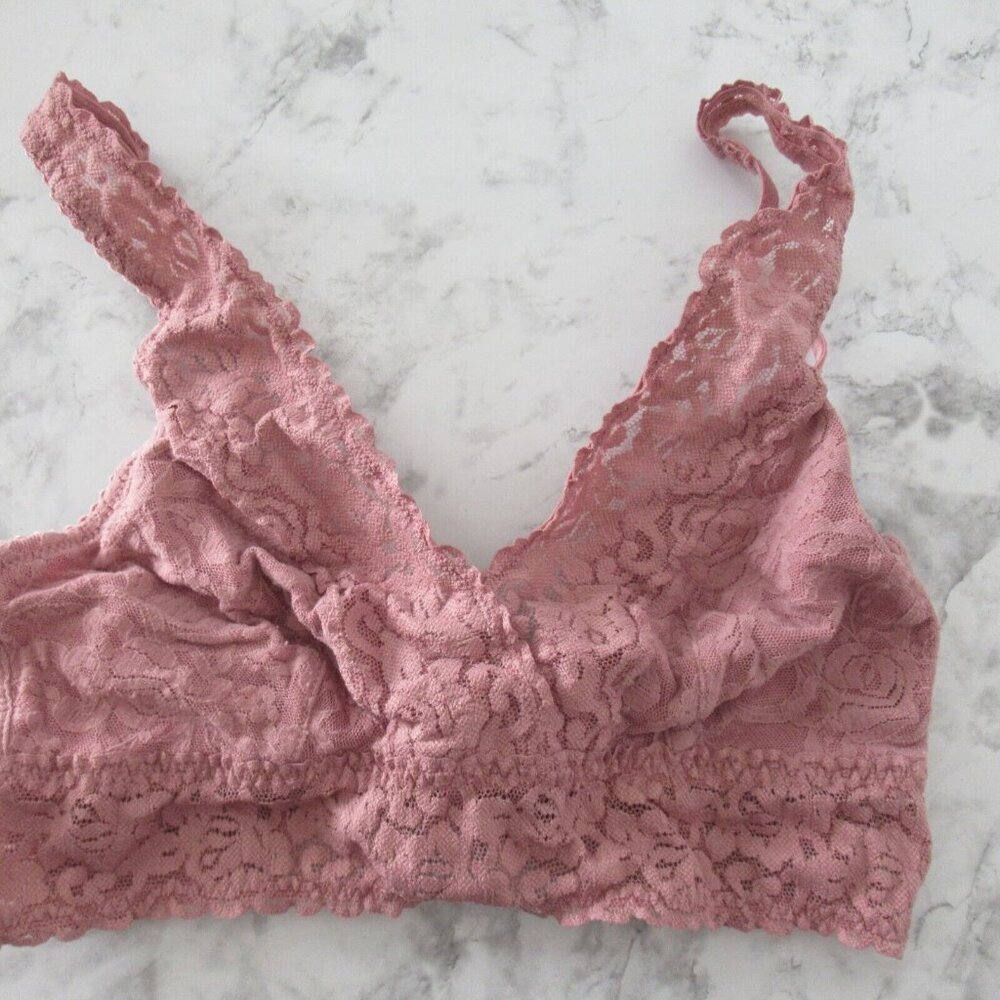 Felina Bralette M Medium‎ Mauve Pink Lace Wireless
